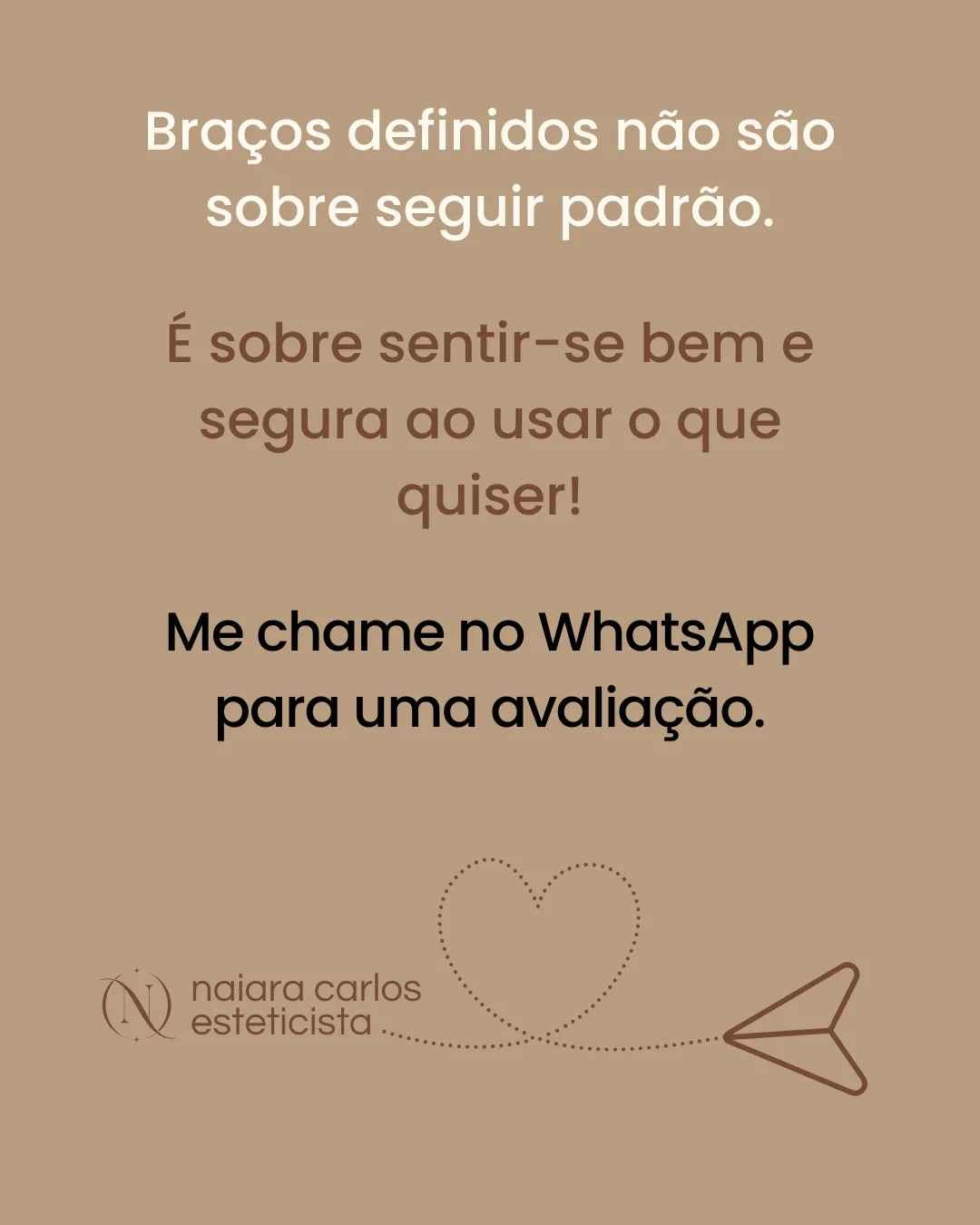 Convite para uma avaliação: braços definidos não são sobre seguir padrão, são sobre te sentires bem e segura a usar o que quiseres