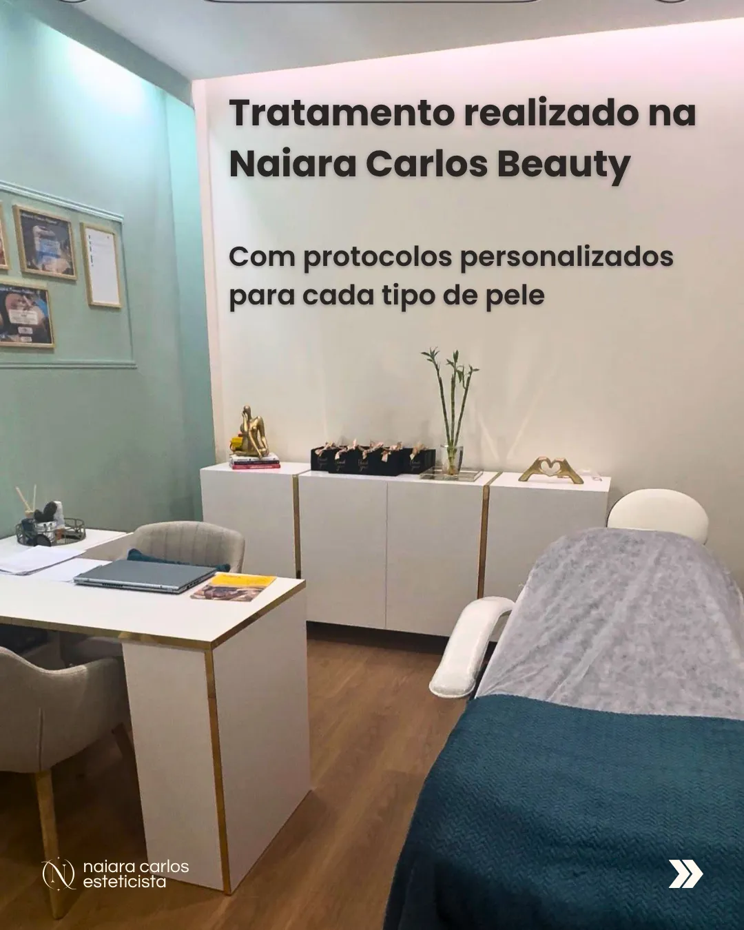 Gabinete da Naiara Carlos na Guarda, onde o tratamento é feito com protocolo personalizado para cada tipo de pele