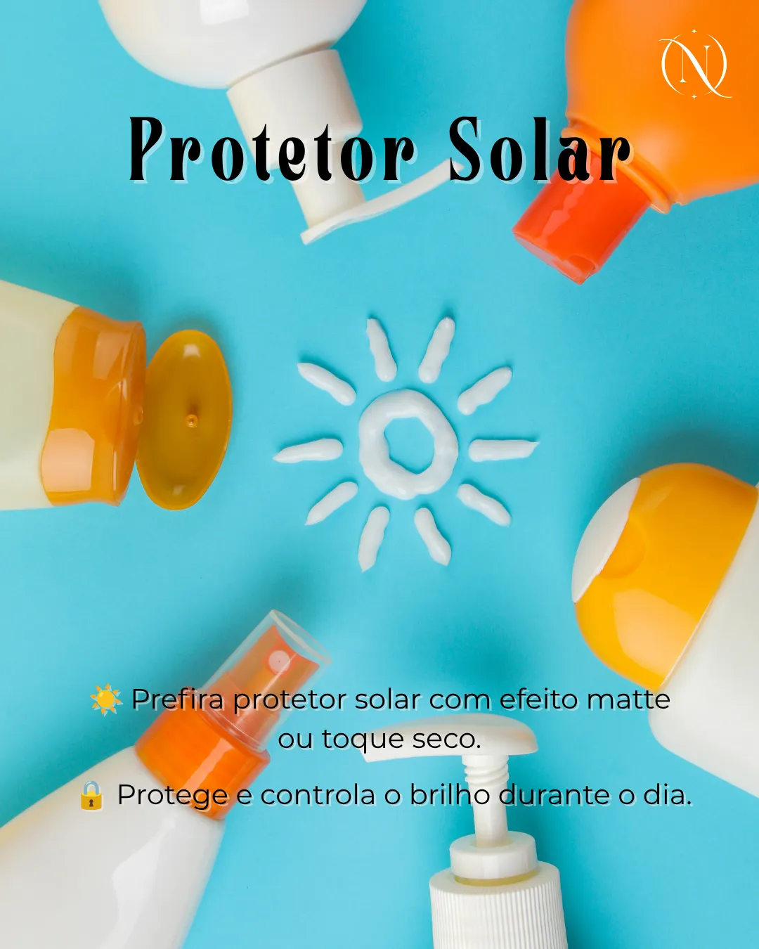 Protetor solar com efeito matte ou toque seco, para controlar o brilho durante o dia