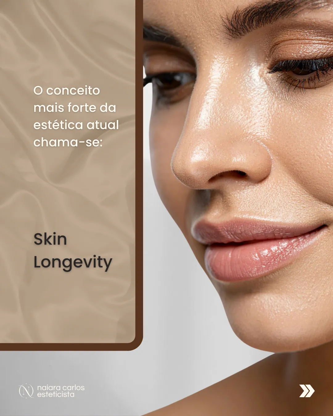 Pele luminosa em grande plano: o conceito mais forte da estética atual chama-se skin longevity
